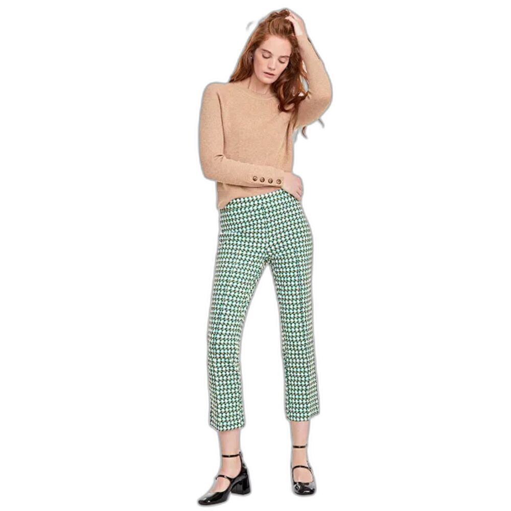 A new Day Green Patterned Slim Skinny Crop Pants Stretch High Waist Size 10 - Picture 14 of 15